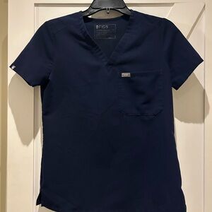 FIGS XS Catarina One Pocket Scrub Top- Navy